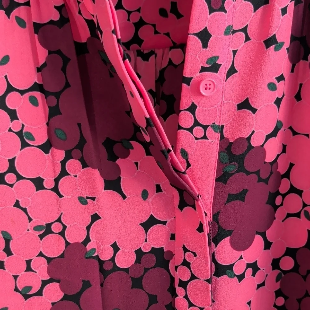 Kate Spade Pink and Black Floral Blouse